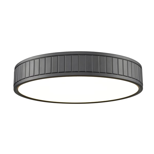 Z-Lite Madison Flush Mount, 1-Light, 16.5 In.W x 3 In.H, Matte Black/Frosted 1005F16-MB-LED - main